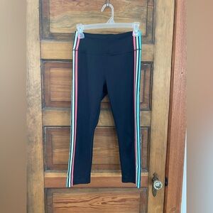 Fila Womens Black Leggings with Colorful Stripes